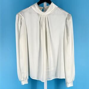 80s satin secretary blouse 1980s vintage